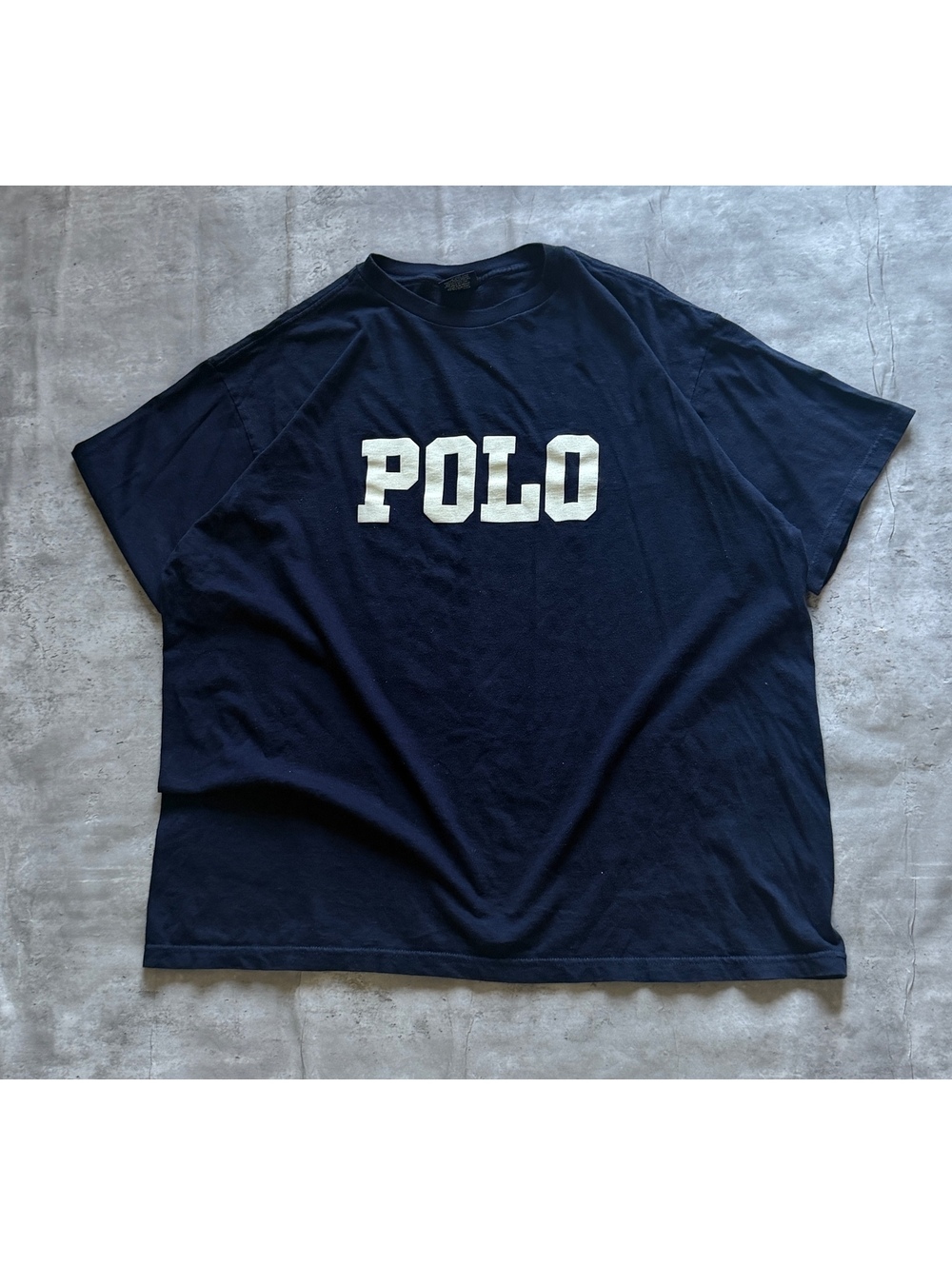 Y2K Polo Ralph Lauren Spell Out T-Shirt Navy XXL